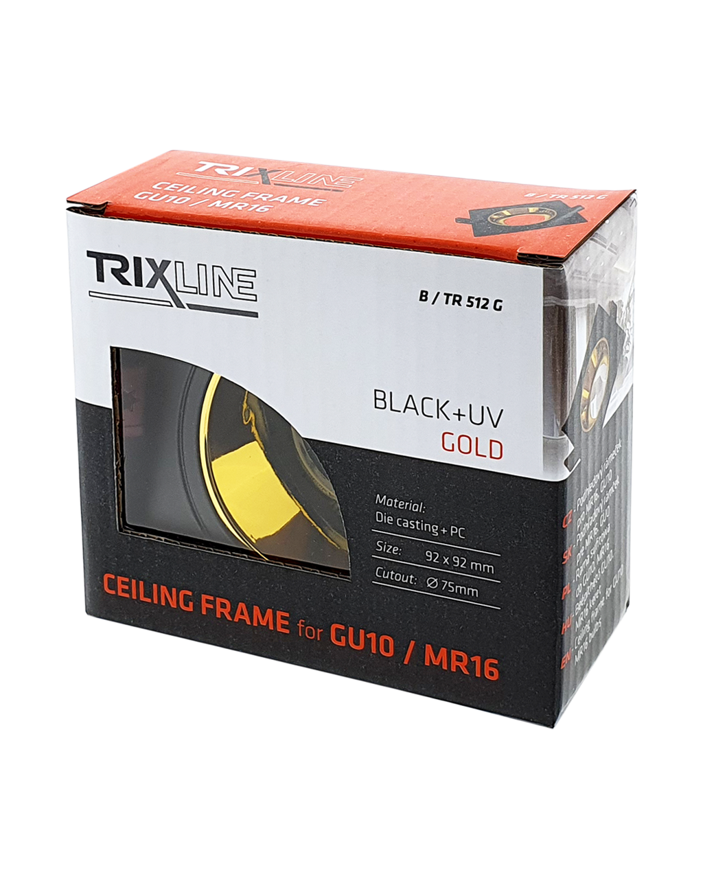 Podhledový rámeček pro MR16, GU10 TRIXLINE B/TR 512 G, čtvercový