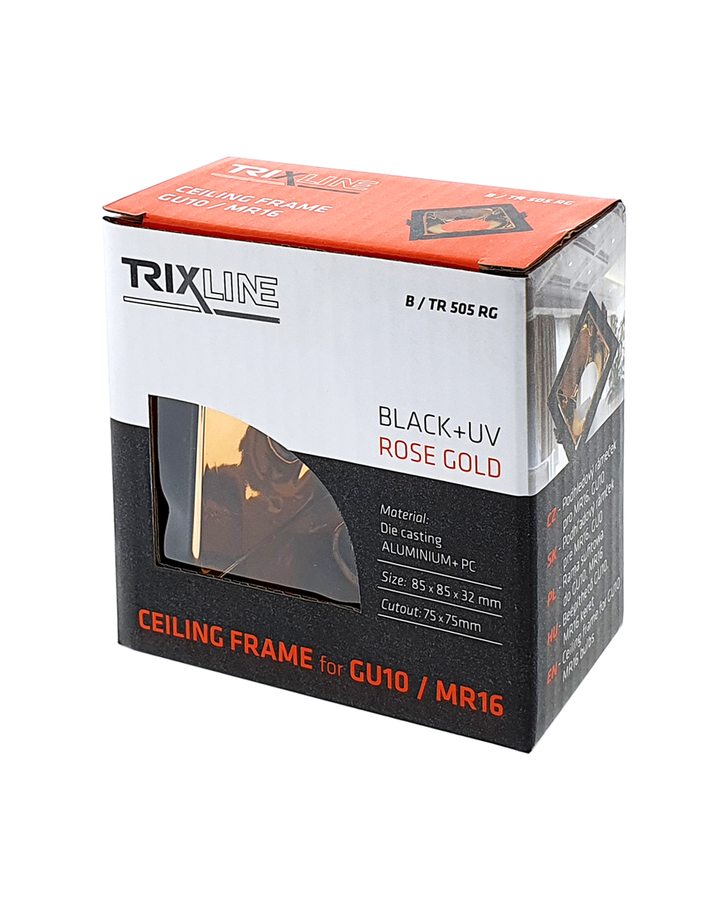 Podhledový rámeček pro MR16, GU10 TRIXLINE B/TR 505 RG, čtvercový