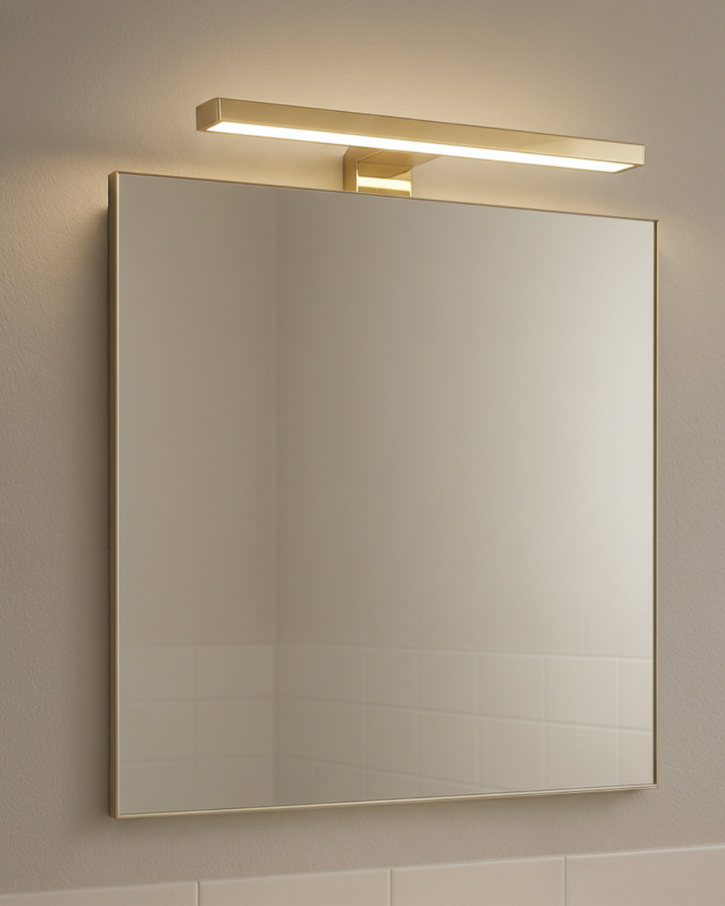Q-304G LED 5W/400lm/4000K zrcadlové světlo 30cm - lesklé zlaté QTEC