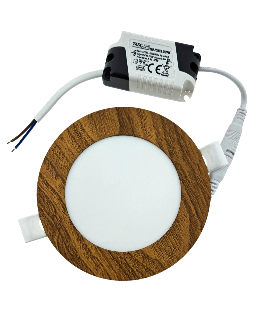 TR-145 LED panel 6W 504lm 4200K dekor dřevo - kruhový vestavný Trixline