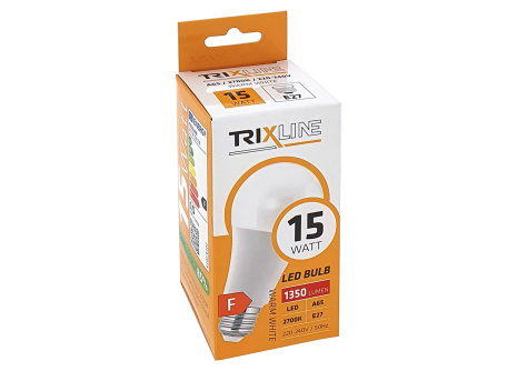 LED žárovka Trixline 15W 1350lm E27 A65 teplá bílá