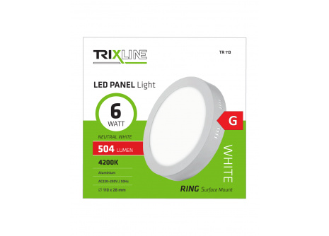 LED panel TRIXLINE TR 113 6W, kruhový přisazený 4200K