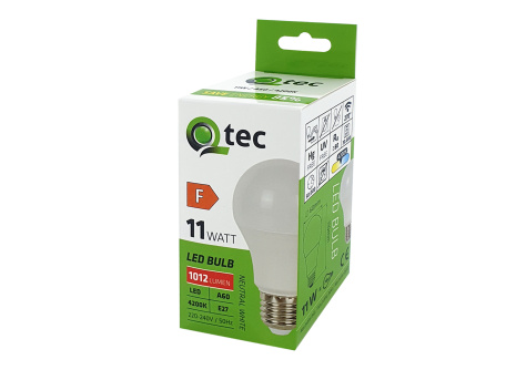 LED žárovka Qtec 11W A60 E27 neutrální bílá