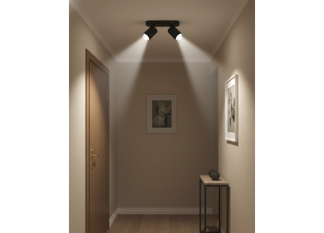 Q-03AD Stropní bodové světlo 2xGU10 černé QTEC