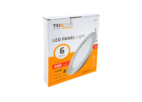 LED panel TRIXLINE TR 125 6W, kruhový vestavný 2700K
