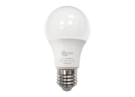 LED žárovka Qtec 9W A60 E27 810lm teplá bílá