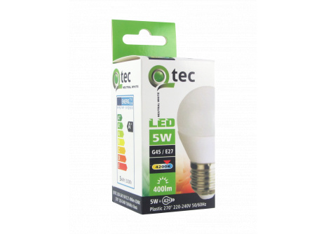LED žárovka Qtec 5W E27 studená bílá