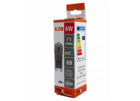 LED žárovka Trixline 6W G9 teplá bílá