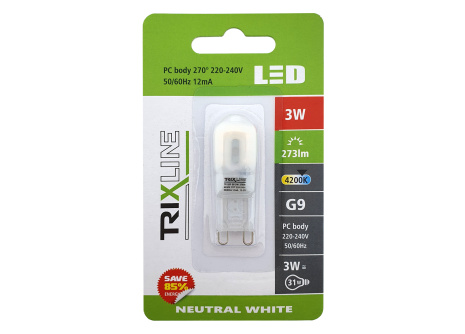 LED žárovka Trixline 3W G9 4200K neutrální bílá