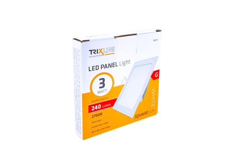 LED panel TRIXLINE TR 131 3W, čtverec vestavný 2700K