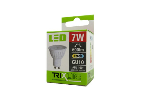 LED žárovka Trixline 7W GU10 studená bílá