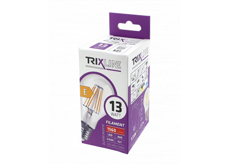 Dekorační LED žárovka FILAMENT Trixline 13W 1560lm A60 E27 teplá bílá