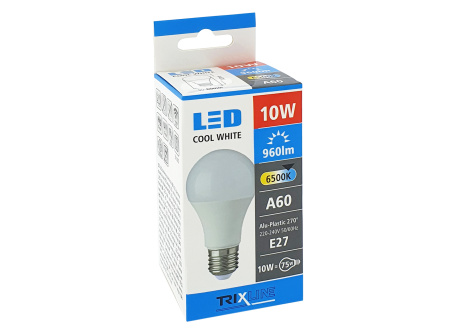 LED žárovka Trixline 10W E27 A60 studená bílá