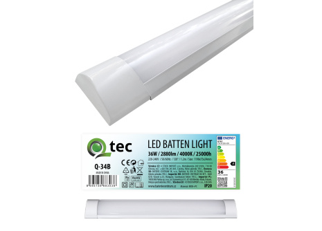 Q-34B 36W LED BATTEN LIGHT podlinkové světlo - bílé QTEC 120cm