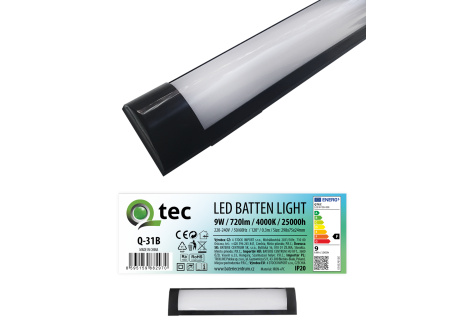 Q-31B 9W LED BATTEN LIGHT podlinkové světlo - černé QTEC 30cm