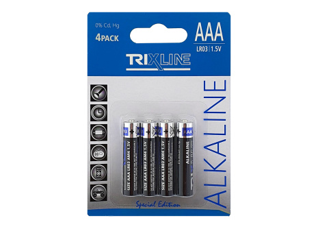 Trixline alkalická mikrotužková AAA baterie 1,5V LR03