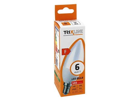 LED žárovka Trixline 6W 540lm E14 C35 teplá bílá