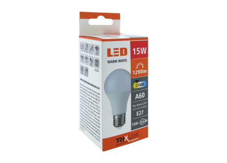 LED žárovka Trixline 15W E27 A60 teplá bílá