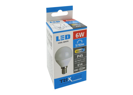 LED žárovka Trixline 6W E14 P45 denní světlo