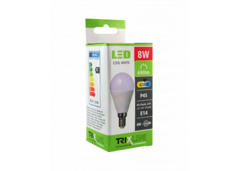 LED žárovka 8W E14 P45 TRIXLINE studená bílá