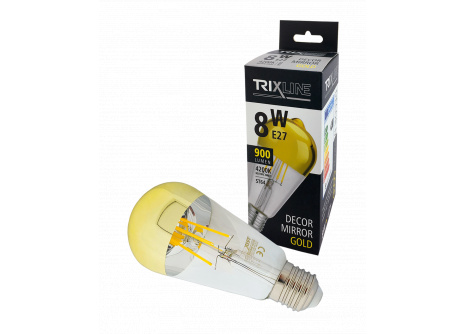 LED žárovka Trixline DECOR MIRROR ST64, 8W GOLD