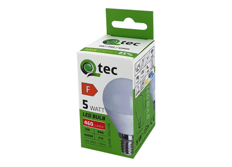 LED žárovka Qtec 5W P45 E14 neutrální bílá