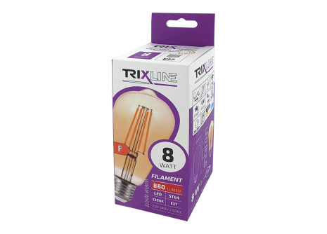 Dekorační LED žárovka FILAMENT Trixline 8W 880lm ST64 E27 teplá bílá