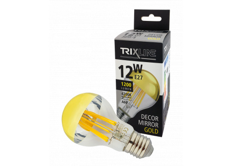 LED žárovka Trixline DECOR MIRROR A60, 12W GOLD