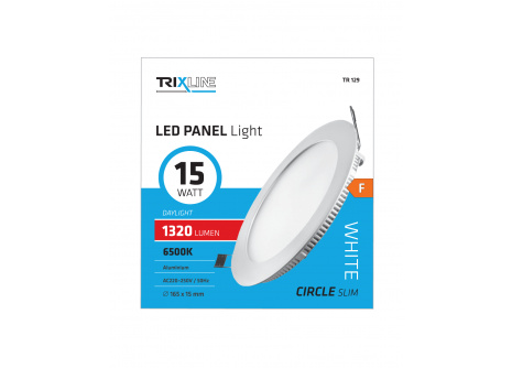LED panel TRIXLINE TR 129 15W, kruhový vestavný 6500K