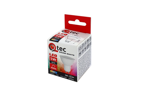 LED žárovka Qtec 5W GU10 teplá bílá