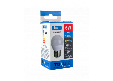 LED žárovka Trixline 6W E27 G45 denní světlo