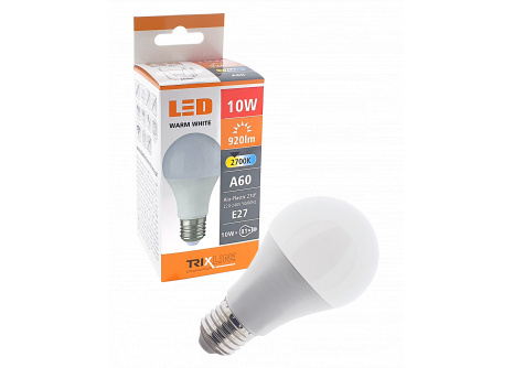 LED žárovka Trixline 10W E27 A60 teplá bílá