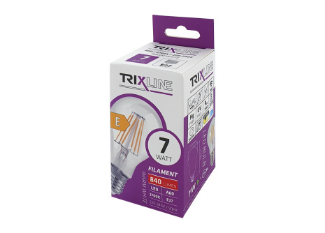 Dekorační LED žárovka FILAMENT Trixline 7W 840lm A60 E27 teplá bílá