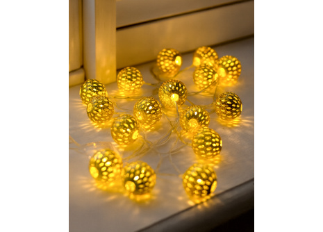 TR 308D Vánoční řetěz Marocké koule 20LED 3,35 m 2700K teplá bílá Trixline