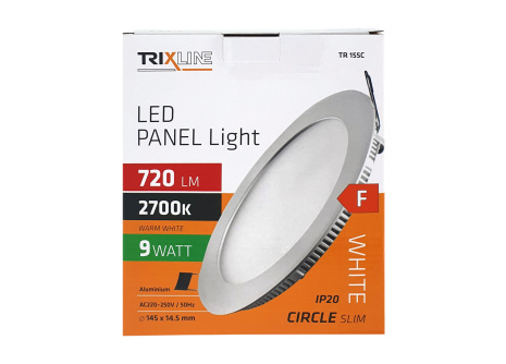 LED panel TRIXLINE TR 155C 9W, kruhový vestavný 2700K