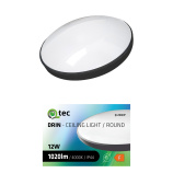 Led stropní svítidlo Q-234CP 12W 4000K ø25cm/kruhové černé QTEC