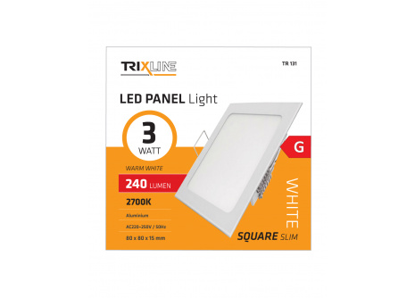 LED panel TRIXLINE TR 131 3W, čtverec vestavný 2700K