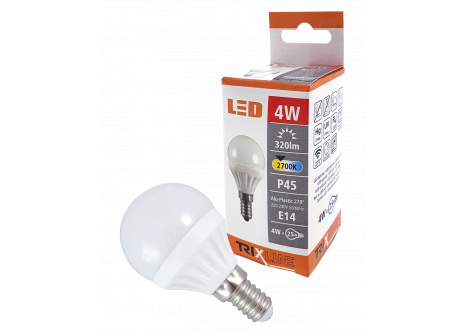 LED žárovka Trixline 4W E14 P45 teplá bílá