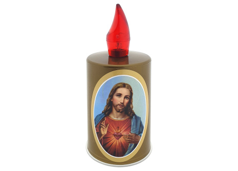 BC-180 Hřbitovní LED svíce s motivem Ježíš Kristus Mefisto