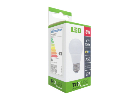 LED žárovka Trixline 8W E27 A50 neutrální bílá