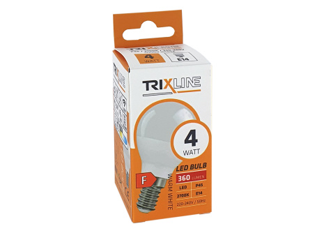 LED žárovka Trixline 4W 360lm E14 P45 teplá bílá
