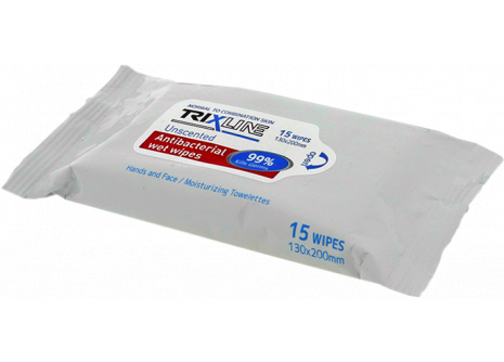 Antibakteriální ubrousky TRIXLINE 15ks TR M390