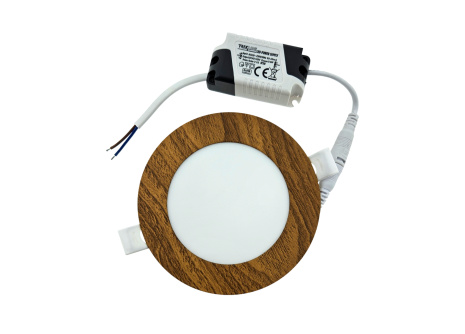 TR-145 LED panel 6W 504lm 4200K dekor dřevo - kruhový vestavný Trixline
