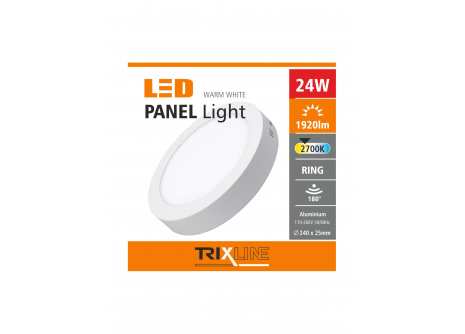 LED panel TRIXLINE 24W, kruhový přisazený 2700K