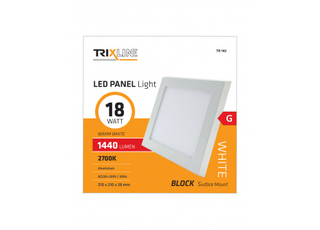 LED panel TRIXLINE TR 142 18W, čtvercový přisazený 2700K
