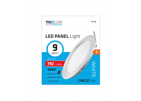 LED panel TRIXLINE TR 128 9W, kruhový vestavný 6500K