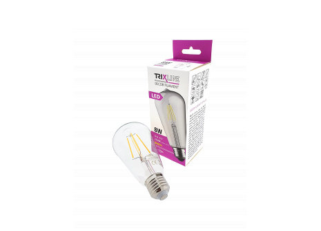 Dekorační LED žárovka FILAMENT Trixline ST-64, 8W E27 teplá bílá