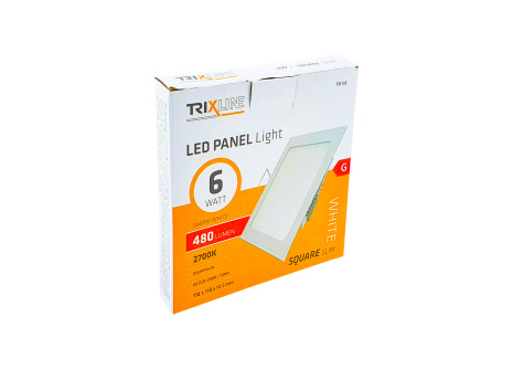 LED panel TRIXLINE TR 133 6W, čtverec vestavný 2700K