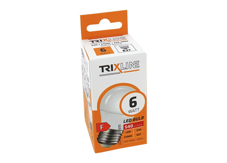 LED žárovka Trixline 6W E27 G45 teplá bílá