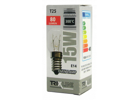 Speciální žárovka Trixline T25, 15W E14 300°C  